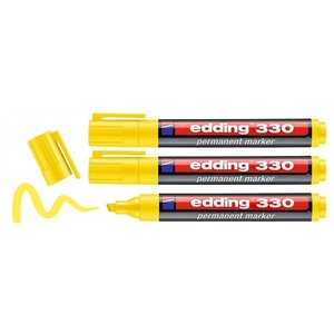 Marqueur Permanent 330 Jaune Pointe Biseautée 1-5 mm x 3 EDDING