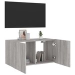 vidaXL Meuble TV mural avec lumières LED sonoma gris 80x35x41 cm