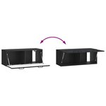 vidaXL Meuble TV mural Noir 78 5 x 31 x 30 cm Bois d'ingénierie