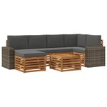 vidaXL Ensemble de canapés d'extérieur 7 pc Naturel et Anthracite
