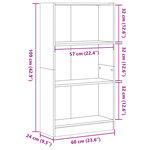 vidaXL Bibliothèque chêne sonoma 60x24x109 cm bois d'ingénierie
