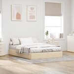 vidaXL Cadre de lit ottoman sans matelas crème 140x200 cm tissu
