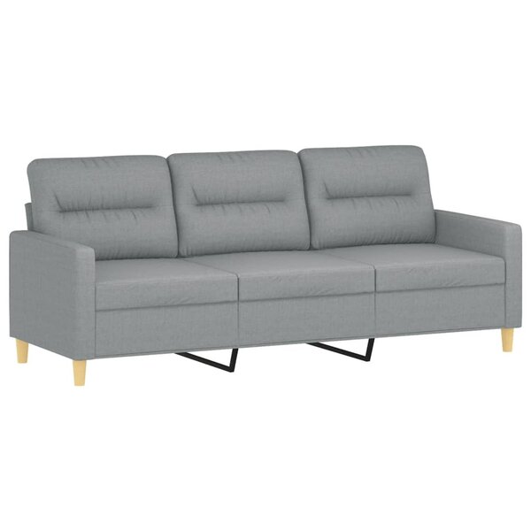 vidaXL Canapé à 3 places Gris clair 180 cm Tissu