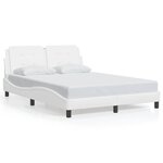 vidaXL Cadre de lit avec tête de lit Blanc 140x190 cm Similicuir