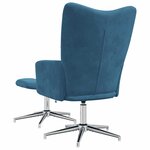vidaXL Chaise de relaxation avec tabouret Bleu Velours