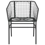 vidaXL Ensemble à manger de jardin 5 Pièces noir résine tressée verre