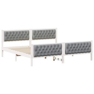 vidaXL Cadre de lit Gris clair 200 x 200 cm Pin massif