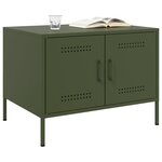 vidaXL Table basse vert olive 68x50x50 5 cm acier laminé à froid