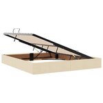 vidaXL Lit de rangement LED avec matelas Crème 160 x 200 cm Tissu