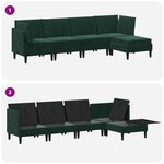 vidaXL Ensemble de meubles pour le salon 5 Pièces Vert foncé Velours