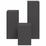 vidaXL Supports pour plantes 3 Pièces Noir 24 x 24 x 75 cm Acier