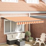 vidaXL Store rétractable à bras manuel - Jaune et Orange  300 x 250 cm