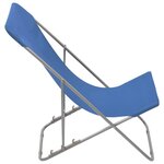 vidaXL Chaises de plage pliables lot de 2 Acier et tissu oxford Bleu