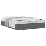 vidaXL Cadre de lit ottoman sans matelas gris foncé 140x200 cm tissu
