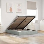 vidaXL Cadre de lit ottoman sans matelas gris clair 140x200 cm velours