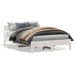 vidaXL Cadre de lit sans matelas blanc 135x190 cm bois de pin massif