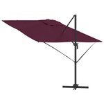 vidaXL Parasol cantilever Roma Bordeaux 286x285x265 cm en alu