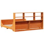 vidaXL Lit bibliothèque sans matelas cire marron 200x200cm bois massif