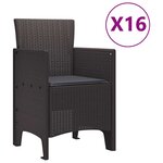 vidaXL Ensemble de salle à manger pour jardin 17 Pièces Marron