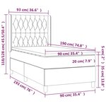 vidaXL Sommier à lattes de lit matelas LED Vert foncé 90x190cm Velours