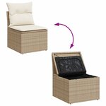 vidaXL Salon de jardin avec coussins 7 Pièces beige résine tressée