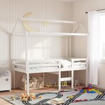 vidaXL Lit haut sans matelas blanc 75x190 cm bois de pin massif