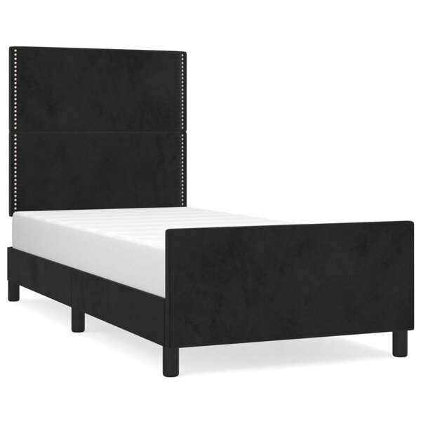 vidaXL Cadre de lit sans matelas noir 90x200 cm velours