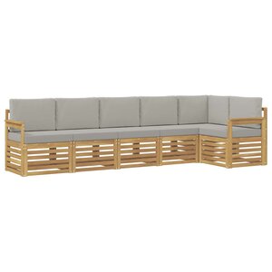 vidaXL Ensemble de canapés d'extérieur 6 pc Blanc et gris clair