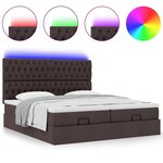 VidaXL Cadre de lit ottoman avec matelas marron foncé 200x200 cm tissu