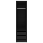 vidaXL Garde-robe avec tiroirs Noir 50x50x200 cm Bois d'ingénierie