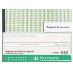 Piqûre 24x32cm - Registre des contrôles de santé et de sécurité au travail - 20 pages EXACOMPTA
