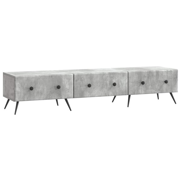 vidaXL Meuble TV Gris béton 147 x 34 5 x 30 cm Bois d'ingénierie