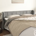 vidaXL Tête de lit avec oreilles Gris clair 163x23x78/88 cm Velours