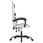 vidaXL Chaise de jeu pivotante Blanc et noir Similicuir