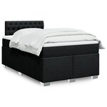 vidaXL Sommier à lattes de lit avec matelas Noir 120x200 cm Tissu