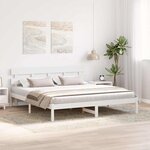 vidaXL Cadre de lit Blanc 200 x 200 cm Bois de pin massif