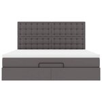 vidaXL Cadre de lit ottoman avec matelas gris 180x200 cm similicuir