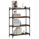 vidaXL Bibliothèque 4 niveaux chêne fumé 80x30x120cm bois d'ingénierie