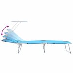 vidaXL Transat 2-personne 2 Pièces Bleu 58 x 188 x 77cm tissu