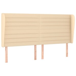 vidaXL Tête de lit avec oreilles Crème 203x23x118/128 cm Tissu