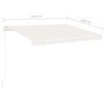 vidaXL Auvent manuel rétractable sur pied 350x250 cm Crème