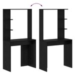 vidaXL Bureau Chêne noir 78 5 x 37 x 154 5 cm Bois d'ingénierie