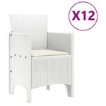 vidaXL Ensemble de salle à manger pour jardin 13 Pièces Blanc Rattan Polt