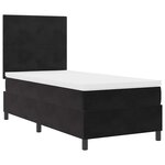 vidaXL Lit à ressort LED avec matelas Noir 80 x 200 cm Velours