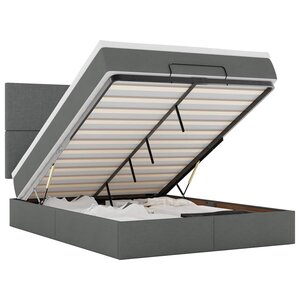 VidaXL Cadre de lit ottoman avec matelas gris foncé 140x190 cm tissu