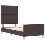vidaXL Cadre de lit avec tête de lit Marron foncé 80 x 200 cm tissu
