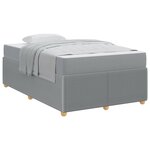vidaXL Cadre de lit avec matelas Gris clair 120 x 190 cm tissu