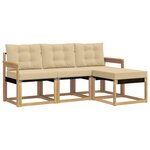 vidaXL Ensemble de canapés d'extérieur 4 pc Blanc et Beige