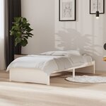 vidaXL Cadre de lit Blanc Bois massif 90x190 cm Simple