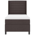 vidaXL Lit à ressort LED avec matelas Marron foncé 100 x 200 cm tissu